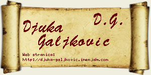 Đuka Galjković vizit kartica